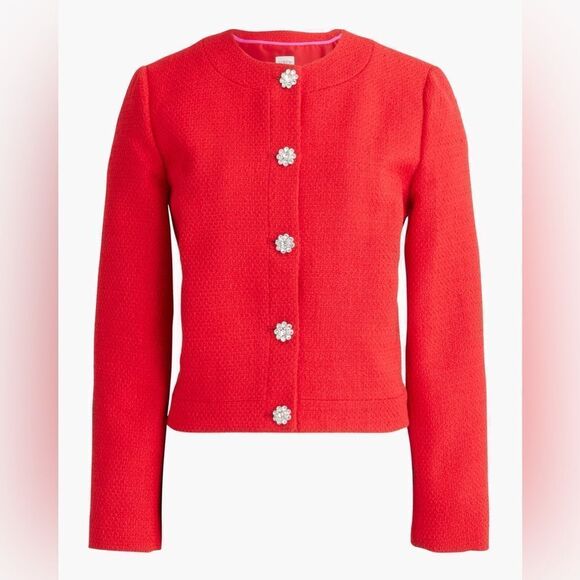J Crew Tweed Lady Jacket with Jewel Buttons NWT - Picture 2 of 8